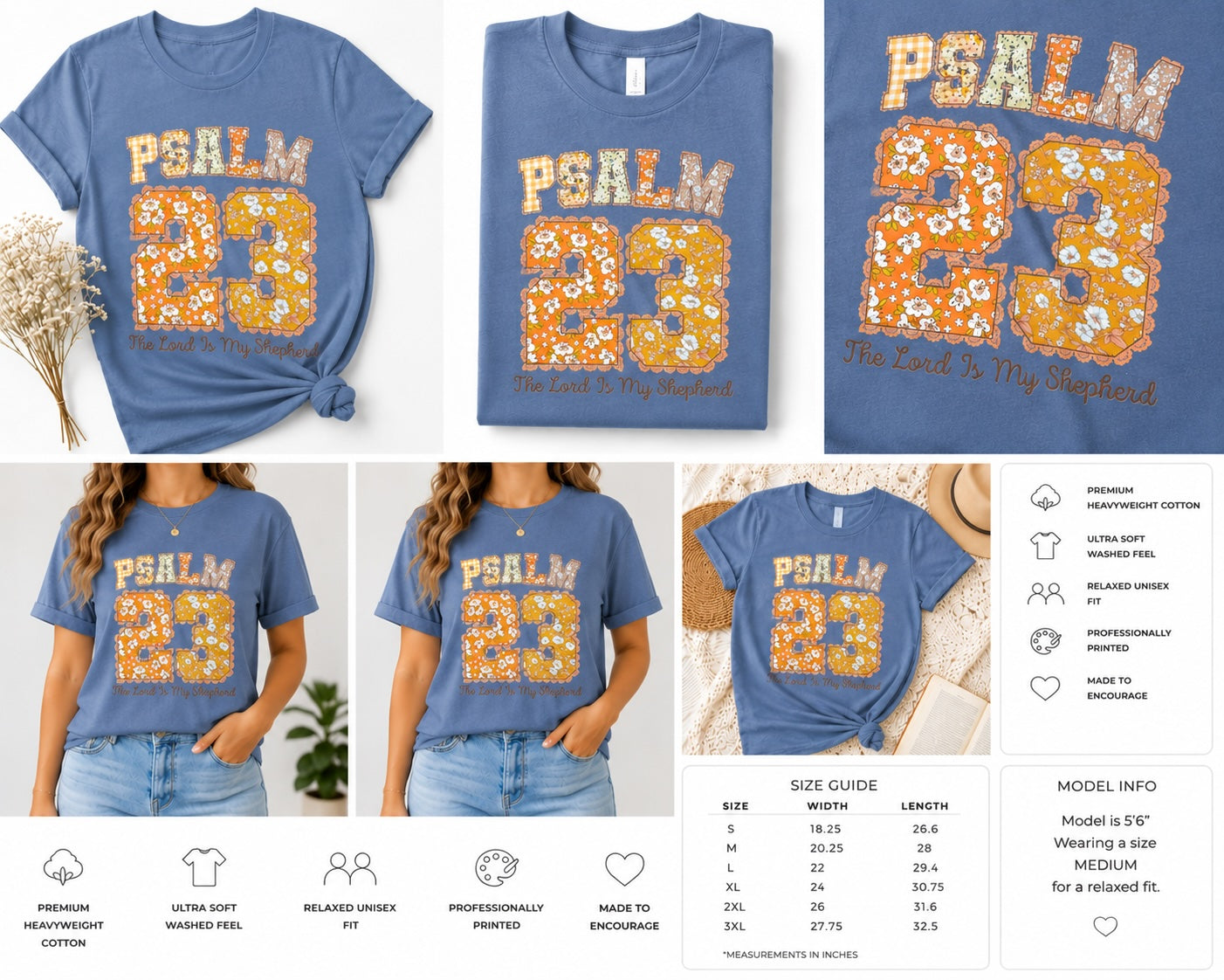 🌼 Psalm 23 – The Lord Is My Shepherd Tee