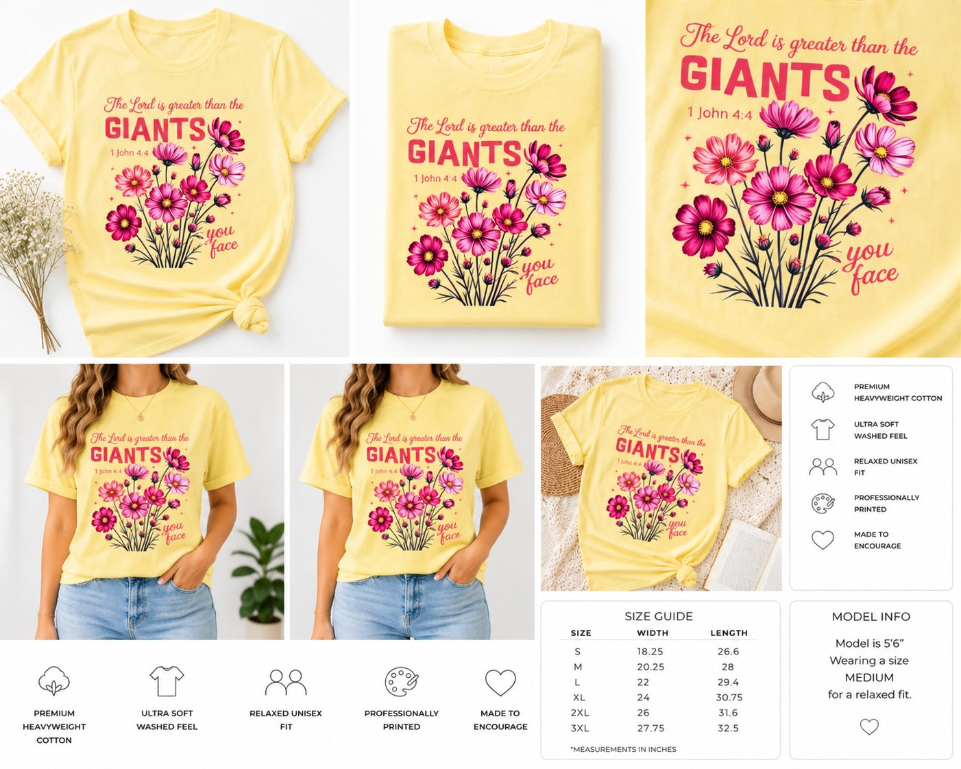 🌸 The Lord Is Greater Than the Giants You Face Tee